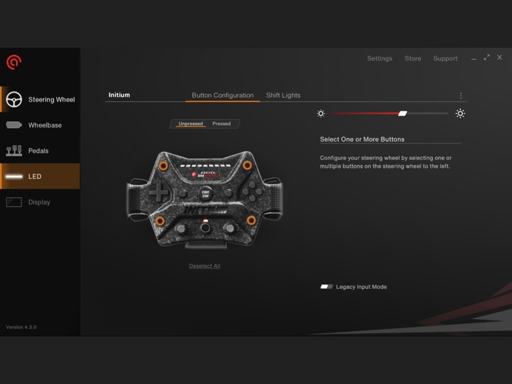 Çeşitli özelleştirilebilir ayarlara sahip RaceHub PC yazılımı.