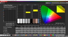 CalMAN ColorChecker kalibre edildi (hedef renk alanı P3)