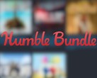 Bulanık bir arka plan üzerine yerleştirilmiş Humble Bundle Logosu