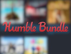 Bulanık bir arka plan üzerine yerleştirilmiş Humble Bundle Logosu