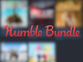 Bulanık bir arka plan üzerine yerleştirilmiş Humble Bundle Logosu