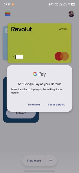Yeni bir açılır pencere, Google Pay'i varsayılan ödeme yöntemi olarak ayarlamanızı önerir.