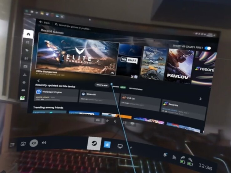 Steam Frame arayüzü, Büyük Resim Modundaki Steam'i anımsatıyor.