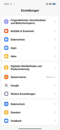 Redmi Note 15 Pro+ 5G: Ayarlar sayfası