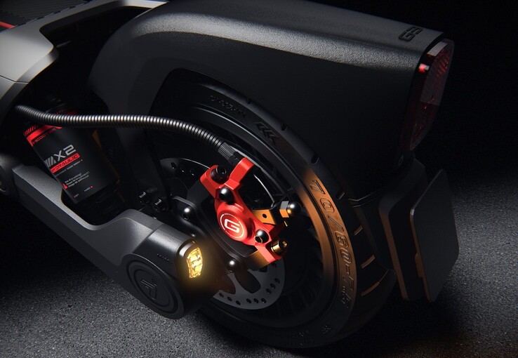 Segway Max G3 Plus elektrikli scooter, kendi kendini onaran lastiklere, çekiş kontrollü disk frenlere ve bir arka fren lambasına sahiptir.