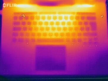 Heat map of the top of the device during a stress test