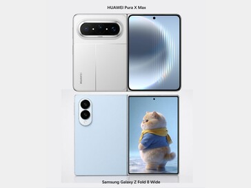 Samsung Galaxy Z Fold 8 Wide, Huawei Pura X Max'in yanında görüntülendi.