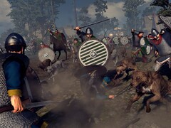 Şu anda Steam'de satışta olan A Total War Saga: Thrones of Britannia oyununda iki ordunun yer aldığı bir görsel.