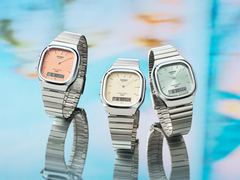 Casio AQ-240E-4A, AQ-240E-7A2 ve AQ-240E-2A (soldan sağa) yumuşak, pastel renkli kadranlara sahiptir.