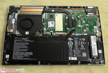 Acer Swift 3 SF314-511-54ZK: Dahili RAM; yalnızca Wi-Fi modülü ve M.2 SSD değiştirilebilir.