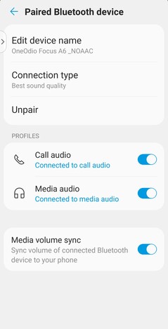Bluetooth Bağlantı Türü ses bağlantı kalitesini kontrol eder. (Resim kaynağı: Notebookcheck)
