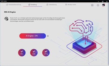 AI Motoru = Performans profillerinde MSI AI Motoru