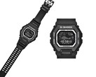 Casio G-Shock GBX100SFJ-1, tamamen siyah şık bir tasarıma ve yüksek kontrastlı negatif bir ekrana sahiptir.