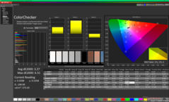 Kalibrasyondan önce ColorChecker (P3'e karşı)