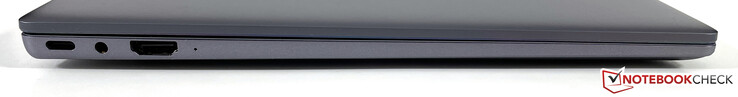 Sol taraf: USB-C 3.2 Gen.1 (şarj, DisplayPort ALT modu), 3,5 mm stereo, HDMI 1.4b