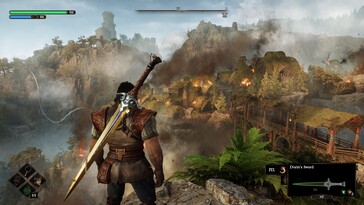 Resimde görülüyor: Blades of Fire'dan bir oynanış ekran görüntüsü.