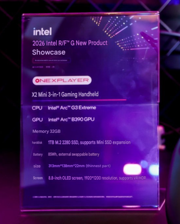 OneXPlayer X2 Mini’nin temel teknik özellikleri (makine çevirisi)