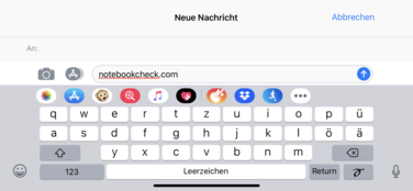 Using the default Apple keyboard in landscape mode