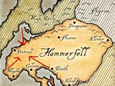 The Elder Scrolls evreninden Hammerfell eyaletinin haritası.