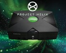 Project Helix logosuyla gösterilen orijinal Xbox konsolu