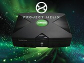 Project Helix logosuyla gösterilen orijinal Xbox konsolu