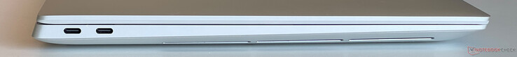Sol: Thunderbolt 4 ile 2x USB-C 4.0 (40 GBit/s, DisplayPort ALT modu, Güç Dağıtımı)