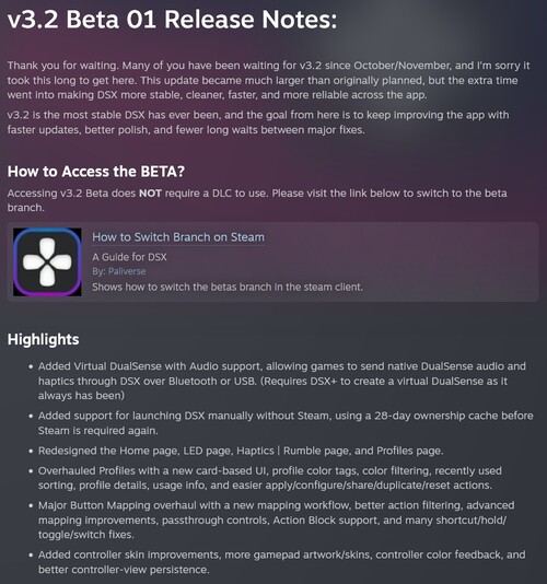 DSX v3.2 Beta 01'in özellikleri