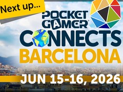 Pocket Gamer Connects Barcelona 2026 için resmi tanıtım görseli.