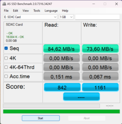 AS SSD: SD kart