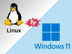 Tux ve Windows logoları ile Linux ve Windows 11 oyun performansı karşılaştırması