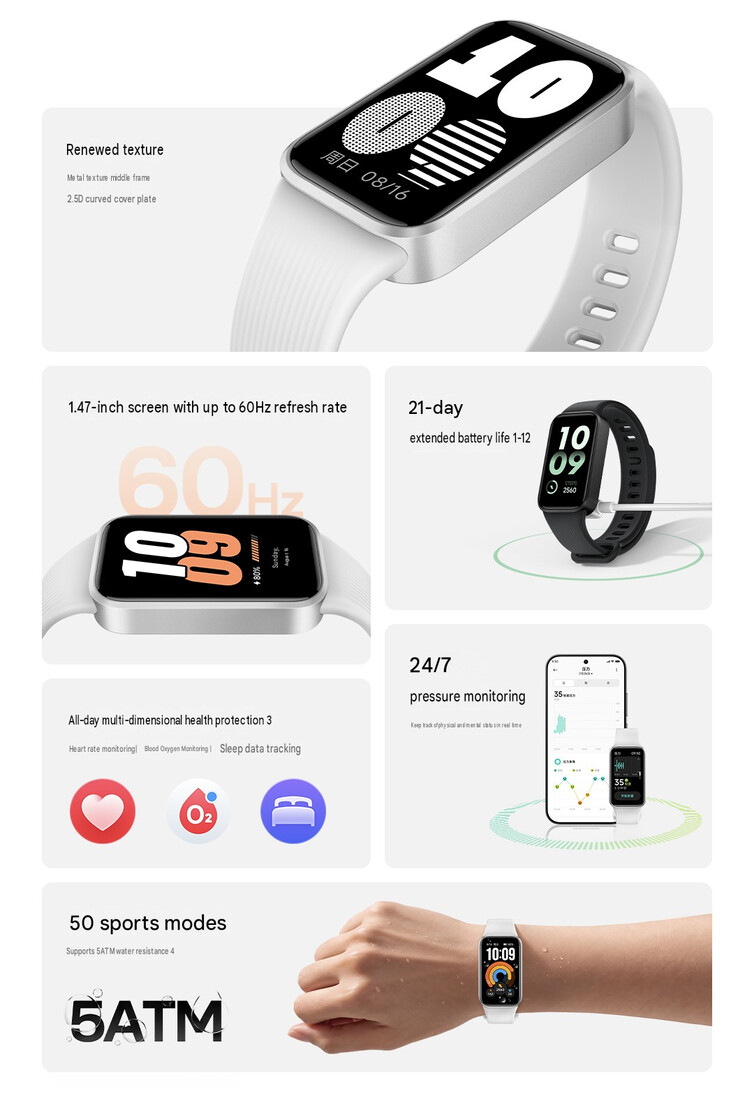 Redmi Band 4'ün öne çıkan temel özellikleri (makine çevirisi)