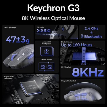 Keychron G3 oyuncu faresinin öne çıkan özellikleri