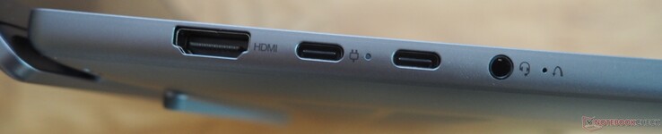 sol taraf: HDMI, 2x USB-C 3.1 Gen2 (DP 1.4 + PD), ses