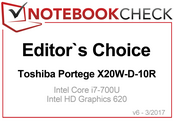 Editor's Choice Award in March 2017: Toshiba Portégé X20W