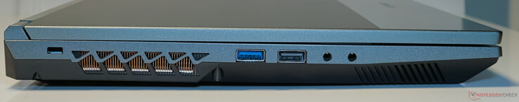 Sol: Kensington kilit yuvası, USB 3.2 Gen1 Tip-A, USB 2.0 Tip-A, Hat girişi, CTIA 3,5 mm kombo ses jakı