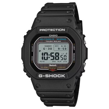 Siyah reçine kasalı ve kayışlı Casio G-Shock GW-BX5600-1A1 dijital saat, yüksek kontrastlı negatif MIP ekrana sahiptir.