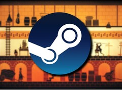 Apotheon oyununu ve Steam logosunu gösteren bir görüntü.