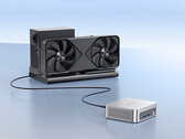 Peladn WO5'te bir USB4 bağlantı noktası var. Görselde: eGPU kurulumuna bağlanmış mini PC.