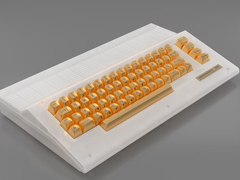 Henüz piyasaya sürülmemiş Slimline Commodore 64C Ultimate Founders Edition'ın render edilmiş bir görüntüsü