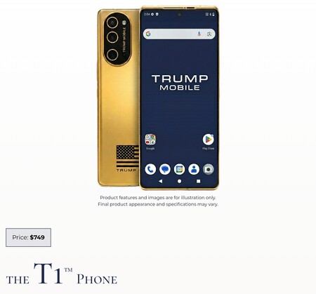 Trump T1, şu anda Trump Mobile'ın web sitesinde 749 dolara satışta