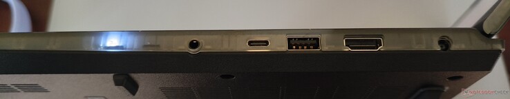 Sağ taraf: Hat çıkışı/in, USB-C 3.1 (DP 1.4a, PD), USB-A 3.1, HDMI 2.1, DC-in