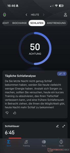Zepp uygulamasında uyku takibi...