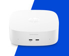 Yeni OmniDesk Mini, Core 5 320'e kadar olan modellerle sunulmaktadır. Resimde: mini PC'nin ön yüzünü gösteren tanıtım fotoğrafı.