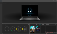 Alienware Komuta Merkezi ana ekranı