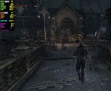 GeForce, RTX 5060 ve Ryzen 5 7600 donanımında, shadPS4 emülatörü üzerinde 100 FPS’nin üzerinde çalışan Bloodborne