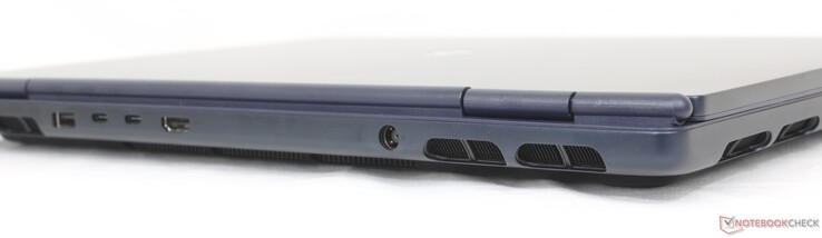 Arka kısım: USB-A 3.2 Gen. 1 (5 Gbps), 1x USB-C Thunderbolt 4 w/ DisplayPort 2.1 (40 Gbps), 1x USB-C 3.2 Gen. 2 w/ DisplayPort + Güç Dağıtımı (10 Gbps), HDMI 2.1, AC adaptörü
