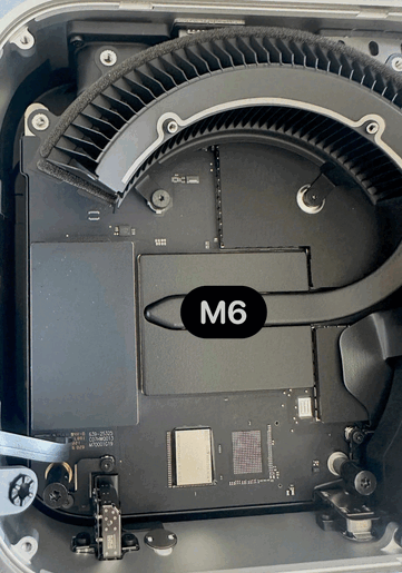 NAND, M6 Mac Mini'ye lehimlenmiştir