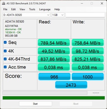 USB4 üzerinden ADATA SE920 ile Performans Testi