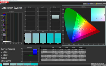 Saturation sweeps (profile: Standard, target color space: P3)