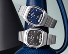 Sırasıyla siyah ve mavi sunburst kadranlı Casio AQ-240E-1A ve AQ-240E-2A2 retro analog-dijital saatler yan yana gösterilmiştir.